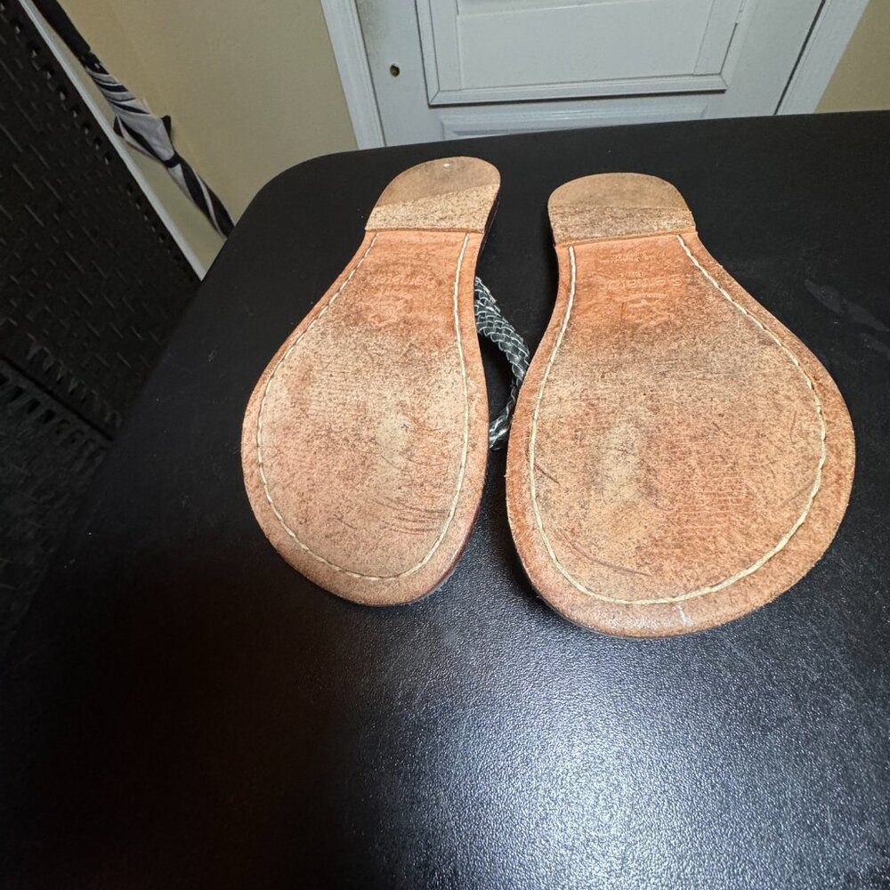 Bernardo black braided thong slipper sandal slides 8M - Picture 4 of 6